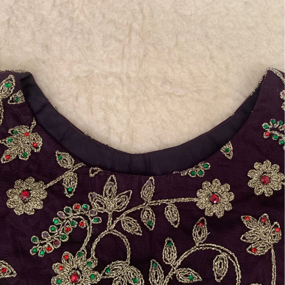 Traditional Pakistani Indian lehenga choli dupatta n purple plum eid formal wear - Picture 8 of 10